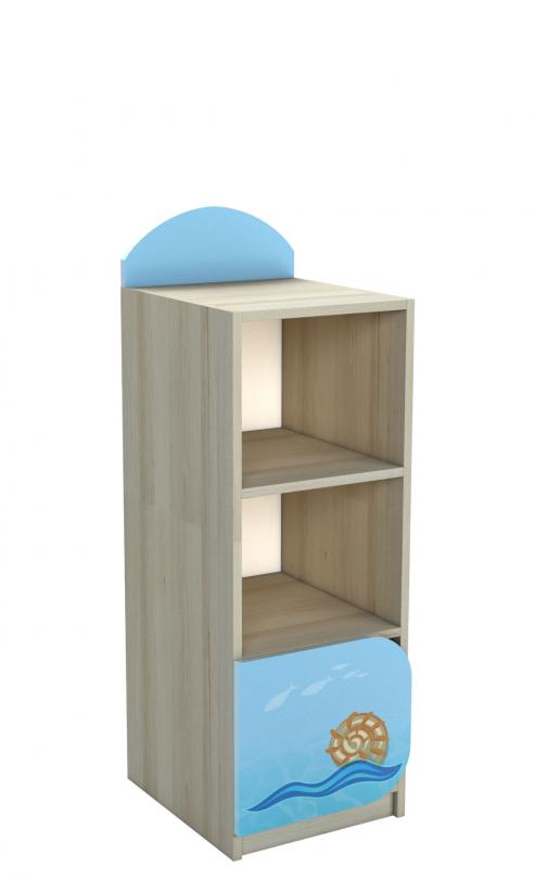 Універсальна напівзакрита стінка з фотодруком, "Морські пригоди" ел. №12, з полицями та дверцею, матеріал корпусу - ЛДСП, АЛМАНТ, 360х400х1070 мм (1270 мм)